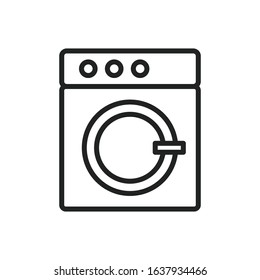 Simple washing machine line icon. Stroke pictogram. Vector illustration isolated on a white background. Premium quality symbol. Vector sign for mobile app and web sites.