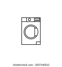 Simple washing machine line icon. Stroke pictogram. Vector illustration isolated on a white background. Premium quality symbol. Vector sign for mobile app and web sites.