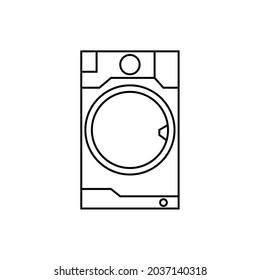 Icono de línea simple de lavadora. Pictograma de paro. Ilustración vectorial aislada en un fondo blanco. Símbolo de calidad superior. Firma vectorial para aplicaciones móviles y sitios web.