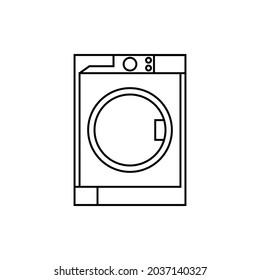 Simple washing machine line icon. Stroke pictogram. Vector illustration isolated on a white background. Premium quality symbol. Vector sign for mobile app and web sites.