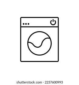 Simple washing machine line icon. Stroke pictogram. Vector illustration isolated on a white background. Premium quality symbol. Vector sign for mobile app and web sites.