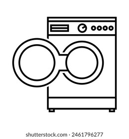 Simple washing machine line icon. Premium quality symbol. Vector sign for mobile app and web sites.