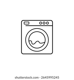 Simple washing machine outline vector icon