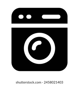 Simple Washing Machine solid icon. The icon can be used for websites, print templates, presentation templates, illustrations, etc	