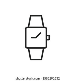 Simple watch line icon. Stroke pictogram. Vector illustration isolated on a white background. Premium quality symbol. Vector sign for mobile app and web sites.