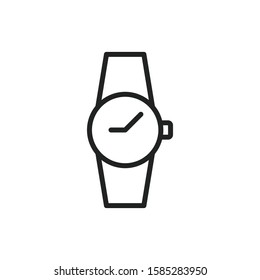 Simple watch line icon. Stroke pictogram. Vector illustration isolated on a white background. Premium quality symbol. Vector sign for mobile app and web sites.