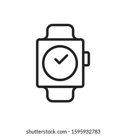 Simple watch line icon. Stroke pictogram. Vector illustration isolated on a white background. Premium quality symbol. Vector sign for mobile app and web sites.
