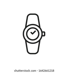 Simple watch line icon. Stroke pictogram. Vector illustration isolated on a white background. Premium quality symbol. Vector sign for mobile app and web sites.