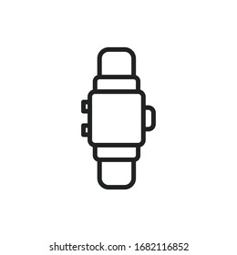 Simple watch line icon. Stroke pictogram. Vector illustration isolated on a white background. Premium quality symbol. Vector sign for mobile app and web sites.