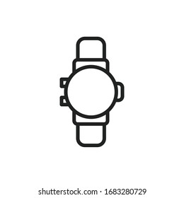Icono de línea simple de reloj. Pictograma de trazo. Ilustración vectorial aislada en un fondo blanco. Símbolo de calidad superior. Signo de vector para aplicaciones móviles y sitios web.