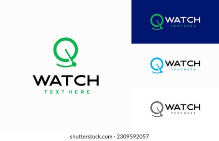 Simple Watch Logo designs, Clock logo design modern flat creative