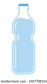 simple water bottle, blue color, vector illustration