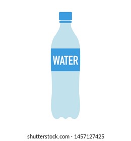 simple water bottle in flat design vector illustration