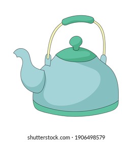 Simple Water drink kettle, colored Line art vector illustration