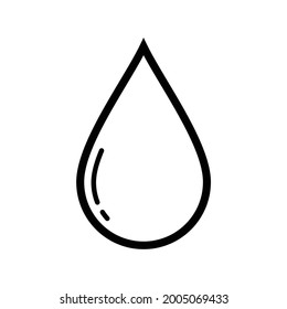 simple water drop icon illustration in outline style