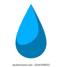 Simple water drop icon isolated on white 