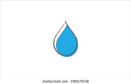 icono de Water Drop logotipo en un icono de diseño plano mínimo plantilla vectorial
