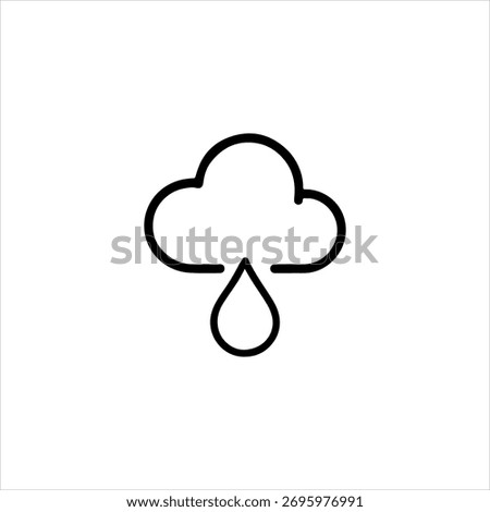 Simple water drop icon representing purity, nature, and hydration. Perfect for eco, weather, or clean water concepts.