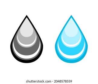 Simple Water Drop Icon With two Different Colors
