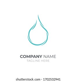 Logo simple de gota de agua. Logo líquido acuático mínimo