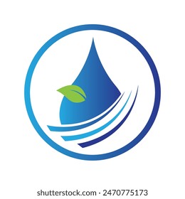 simple water drop logo and symbol on white background