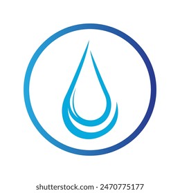 logotipo simple de la gota de agua y símbolo sobre fondo blanco