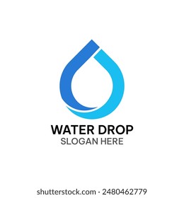 Einfache Wassertropfen-Logo-Vorlage. Wasser-Vektorillustration