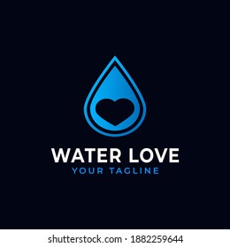 Plantilla de vectores con el logotipo de caída de agua simple