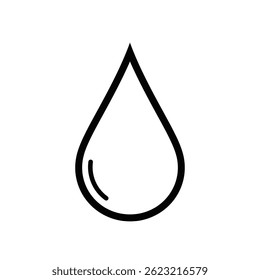 Simple Water Drop Outline Icon Vector Illustration For Environmental And Health Concepts