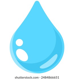 Simple water drop vector icon isolated on a white background.