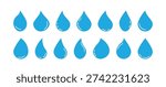 Simple Water drops isolated on white background. Raindrop in flat style. Droplet logo vector illustration
