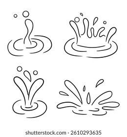 Simple Water Drops and Splashes Illustration