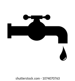 Simple Water Faucet Icon Vector