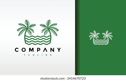 simple water flow coconut logo