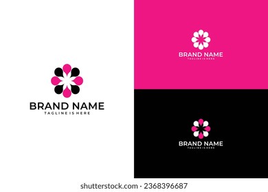 logotipo del vector de flor de agua simple