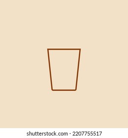 simple water glass outline icon