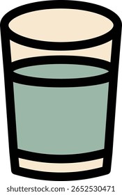 Simple Water Glass Vector Illustration