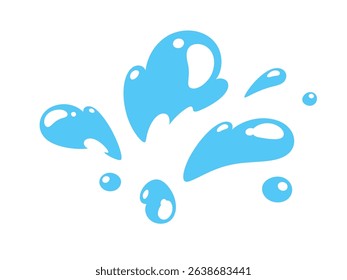 Simple water impact effect illustration material