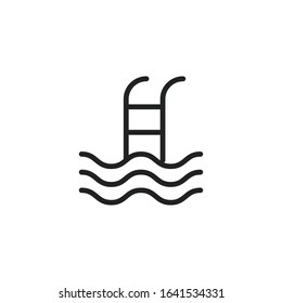 Simple water line icon. Stroke pictogram. Vector illustration isolated on a white background. Premium quality symbol. Vector sign for mobile app and web sites.