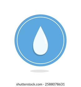 Simple water logo with blue circle background