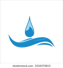 A Simple Water Logo Design, Best for Your Water Company Logo, Vector Flat Design Style