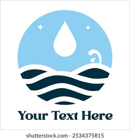 A Simple Water Logo Design, Best for Your Water Company Logo, Vector Flat Design Style