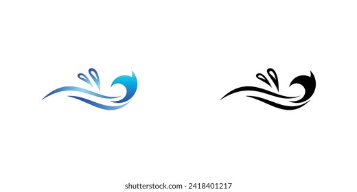 Diseño de logotipo de agua simple con concepto moderno| vector premium