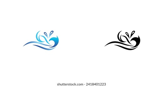 Diseño de logotipo de agua simple con concepto moderno| vector premium