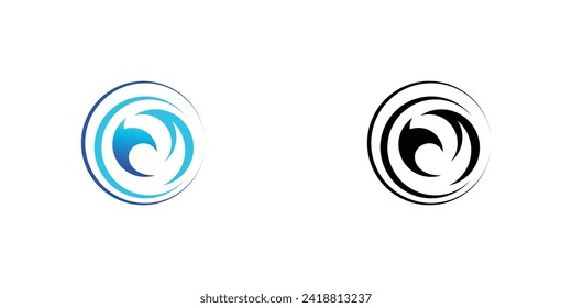 Simple water logo design with modern concept| premium vector