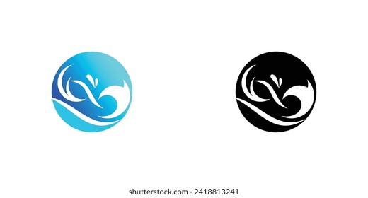 Simple water logo design with modern concept| premium vector