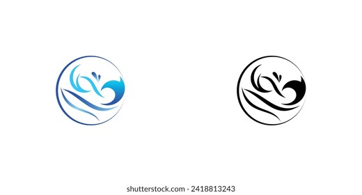 Diseño de logotipo de agua simple con concepto moderno| vector premium