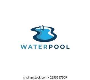 Simple Water Pool Logo Design Template