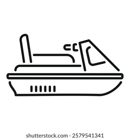 Simple water scooter standing jet ski icon showing speed and movement in outline style for transportation and leisure