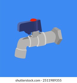 Simple water tap seen from the front side